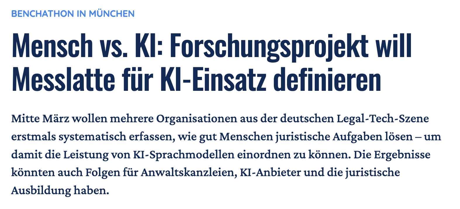 JUVE Artikel über BenGER